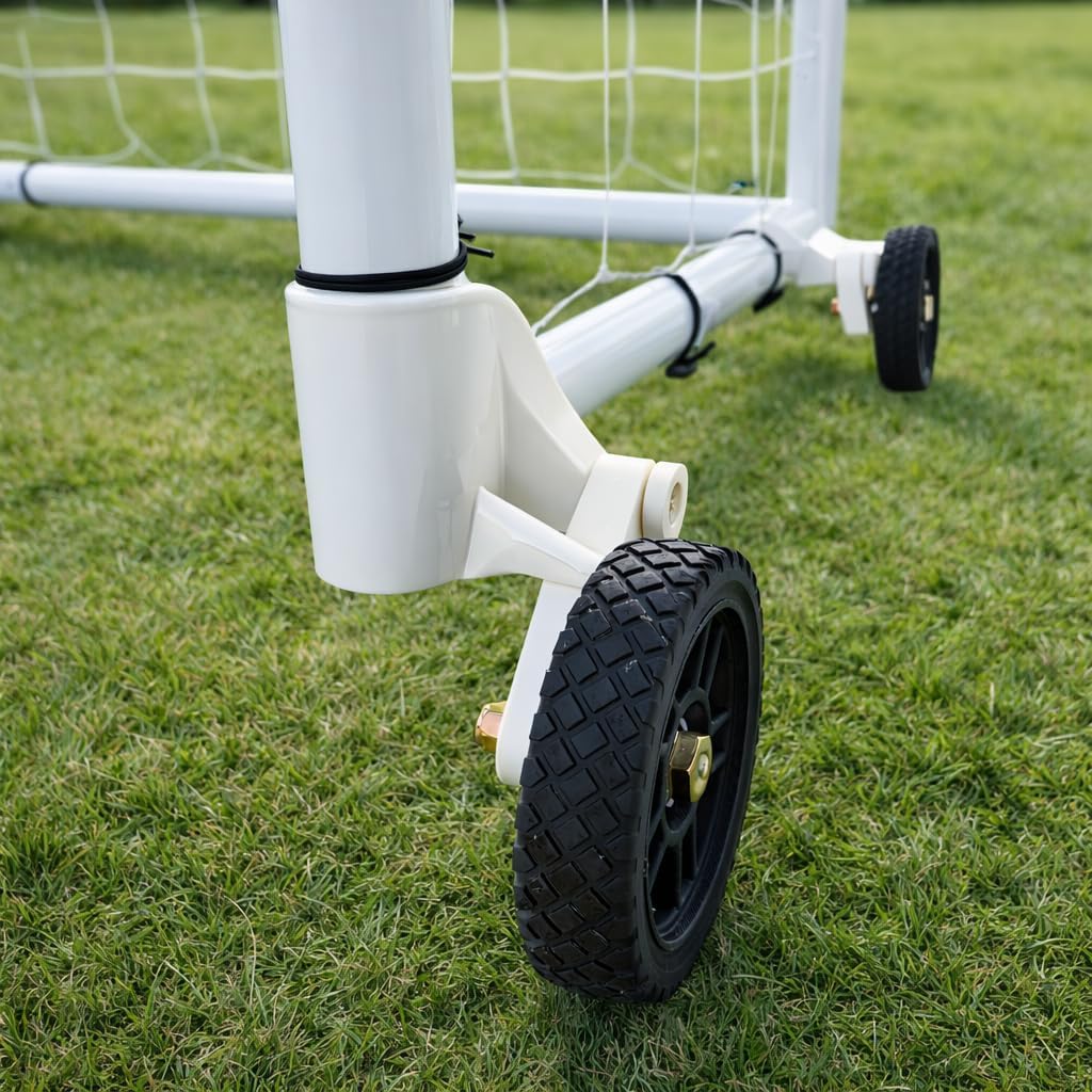 Move Heavy Soccer Goals in Seconds — Wheel Kit for 2” Steel Goals, No Lifting Required, 300LB Capacity, Pre-Assembled, Set of 4