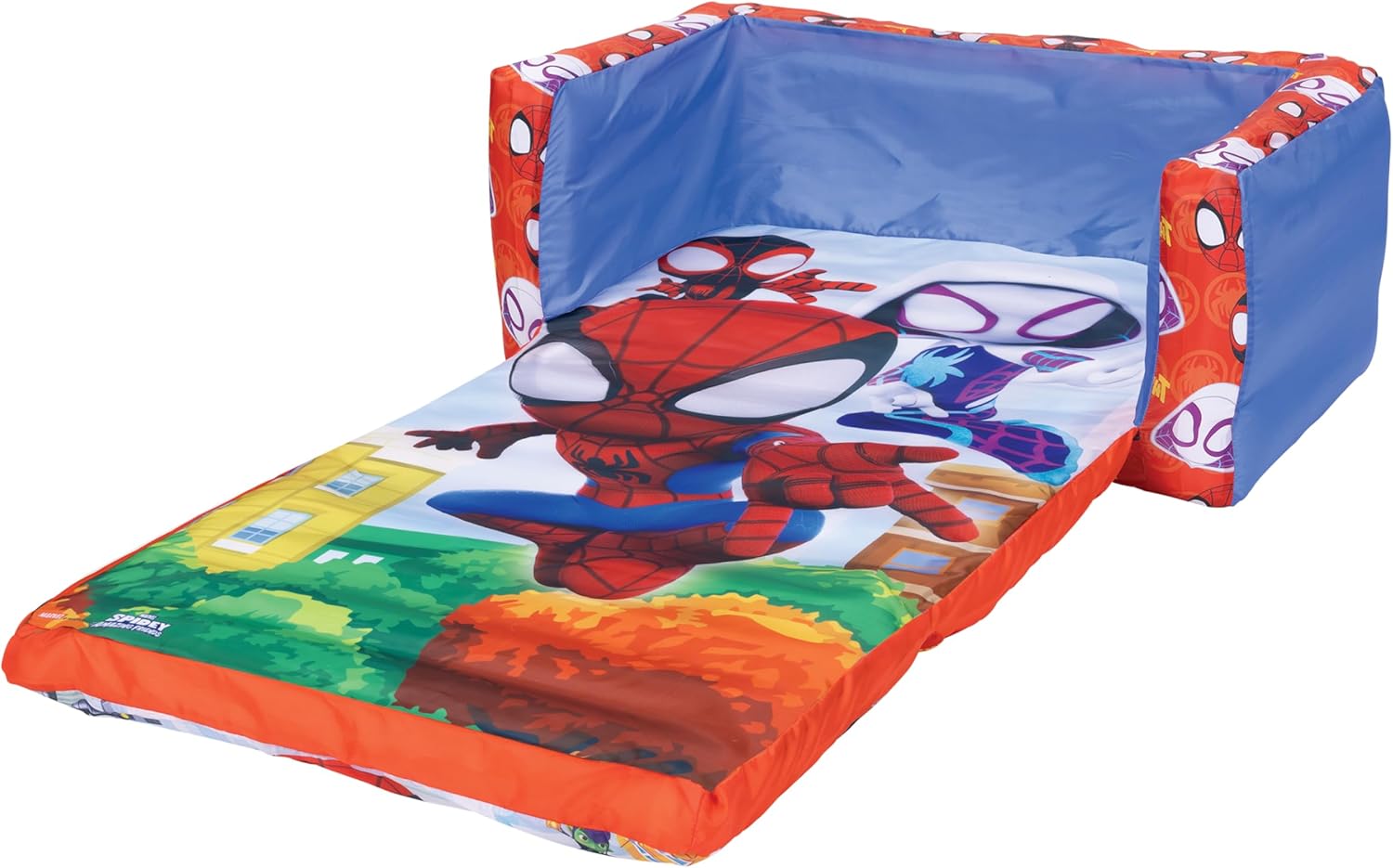Spidey and his Amazing Friends 2-in-1 Inflatable Sofa Bed, Kids Sofa Couch Fold Out, Foldable Chair Lounger for Toddlers and Kids