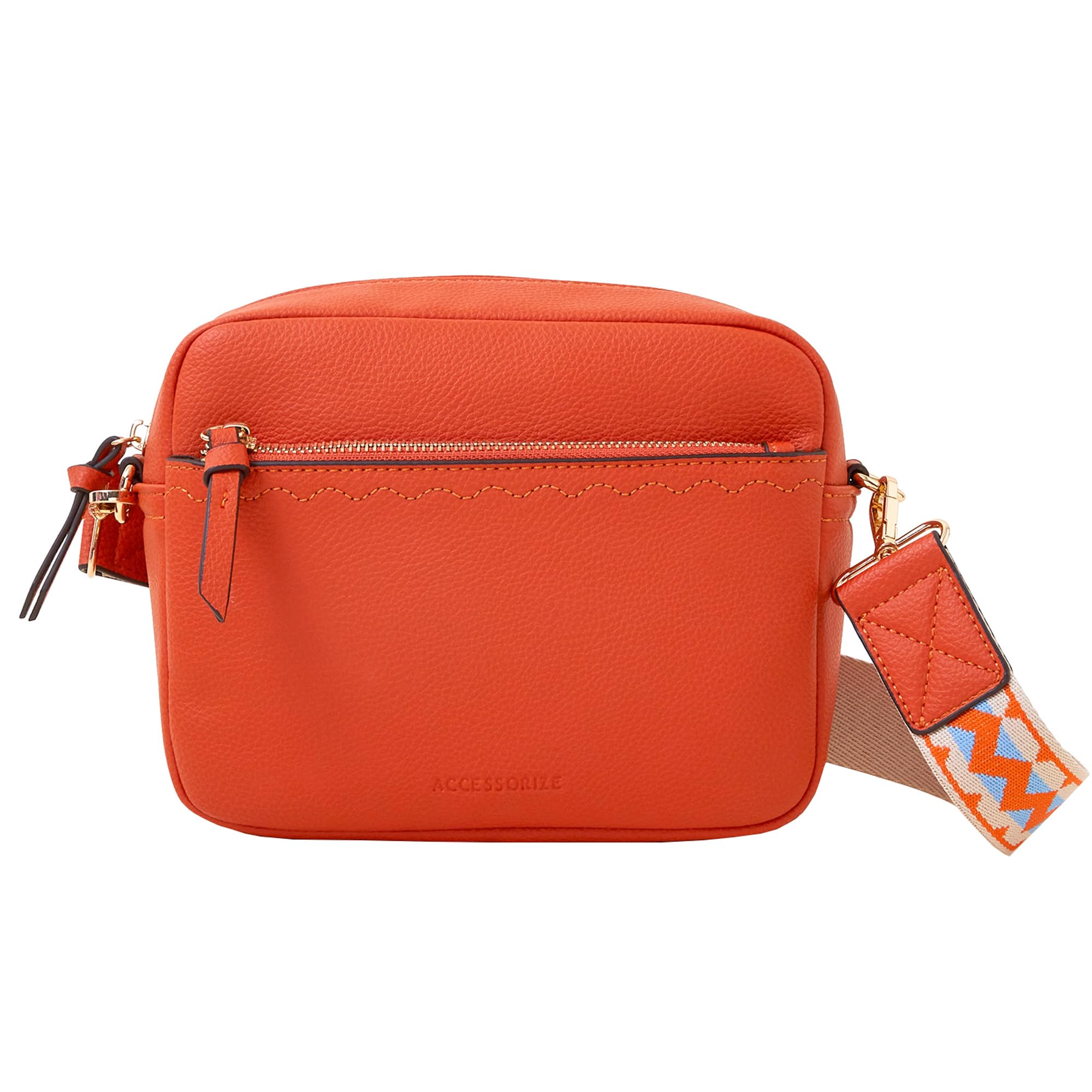accessorize London Women's Orange Camera Bag With Webbing Strap-picture-17