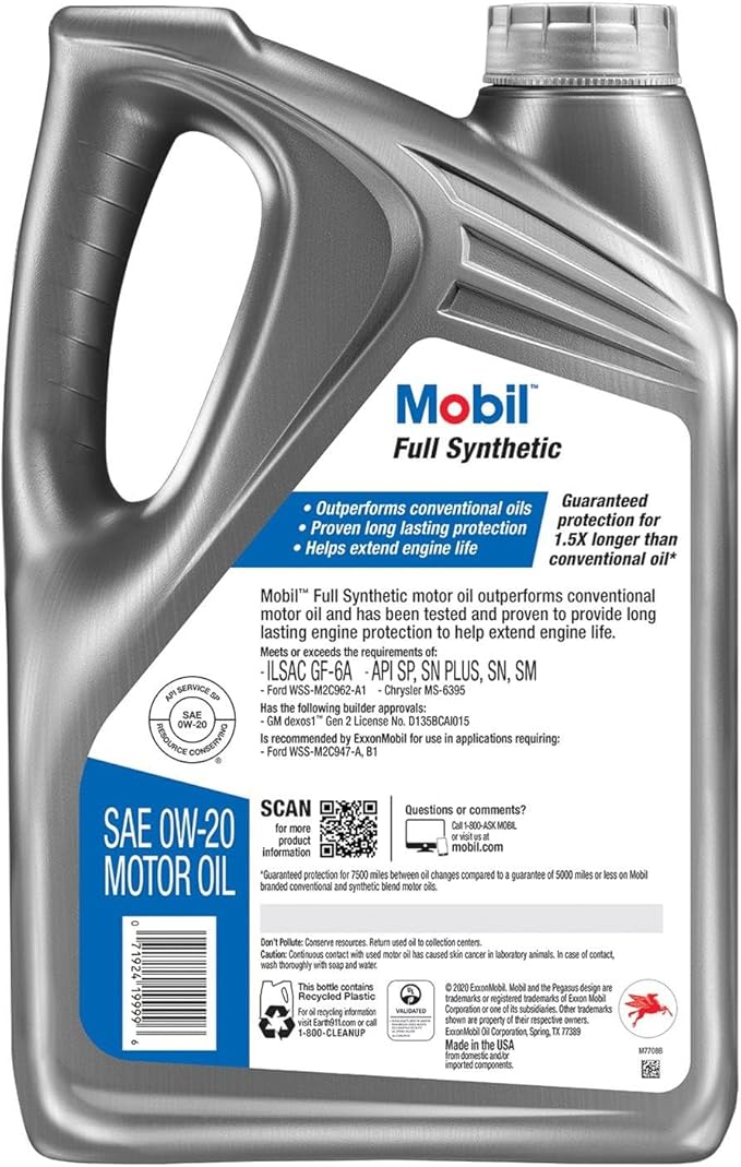 Mobil Aceite Sintético 0W-20 5 Cuartos miniatura 2