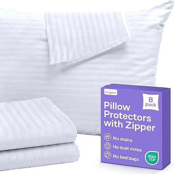 33% off: Set of 4 Pillow Protectors with Zipper King Size - 100% Resistant to Stains, Dust …