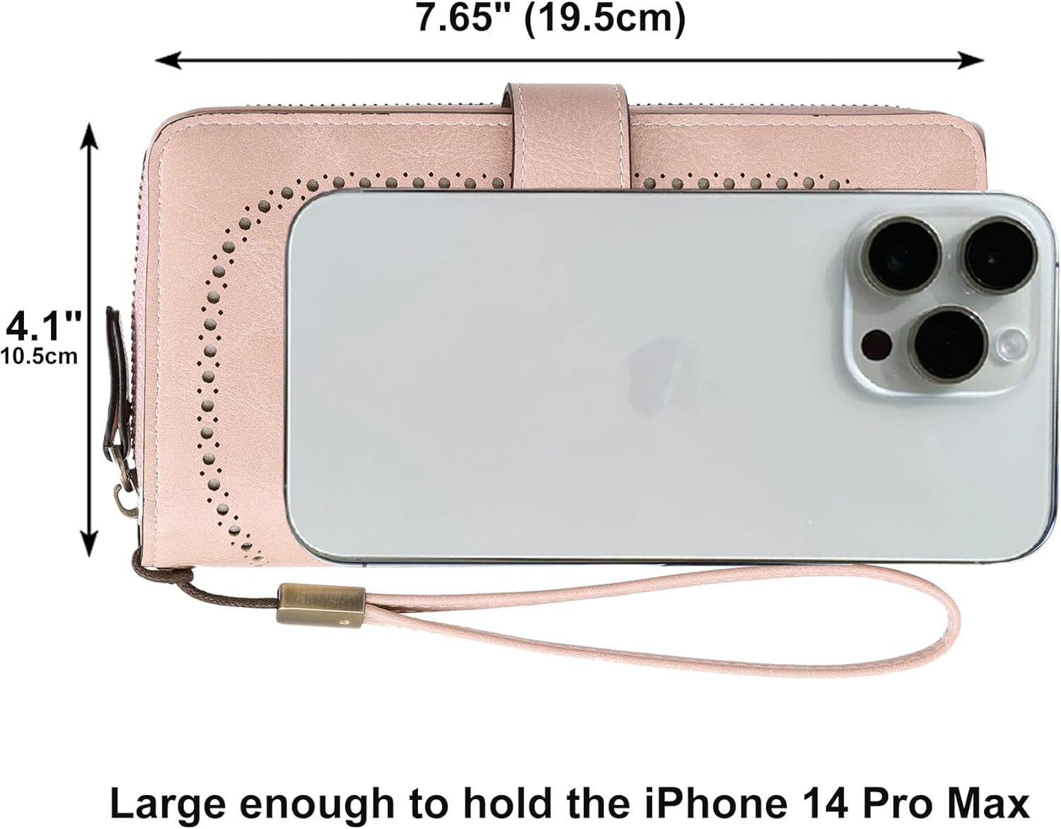 VONCOSS Women's RFID Blocking Wallet - Large Capacity Zip Around Leather Clutch Purse with Card Slots and Phone Holder - Image 4