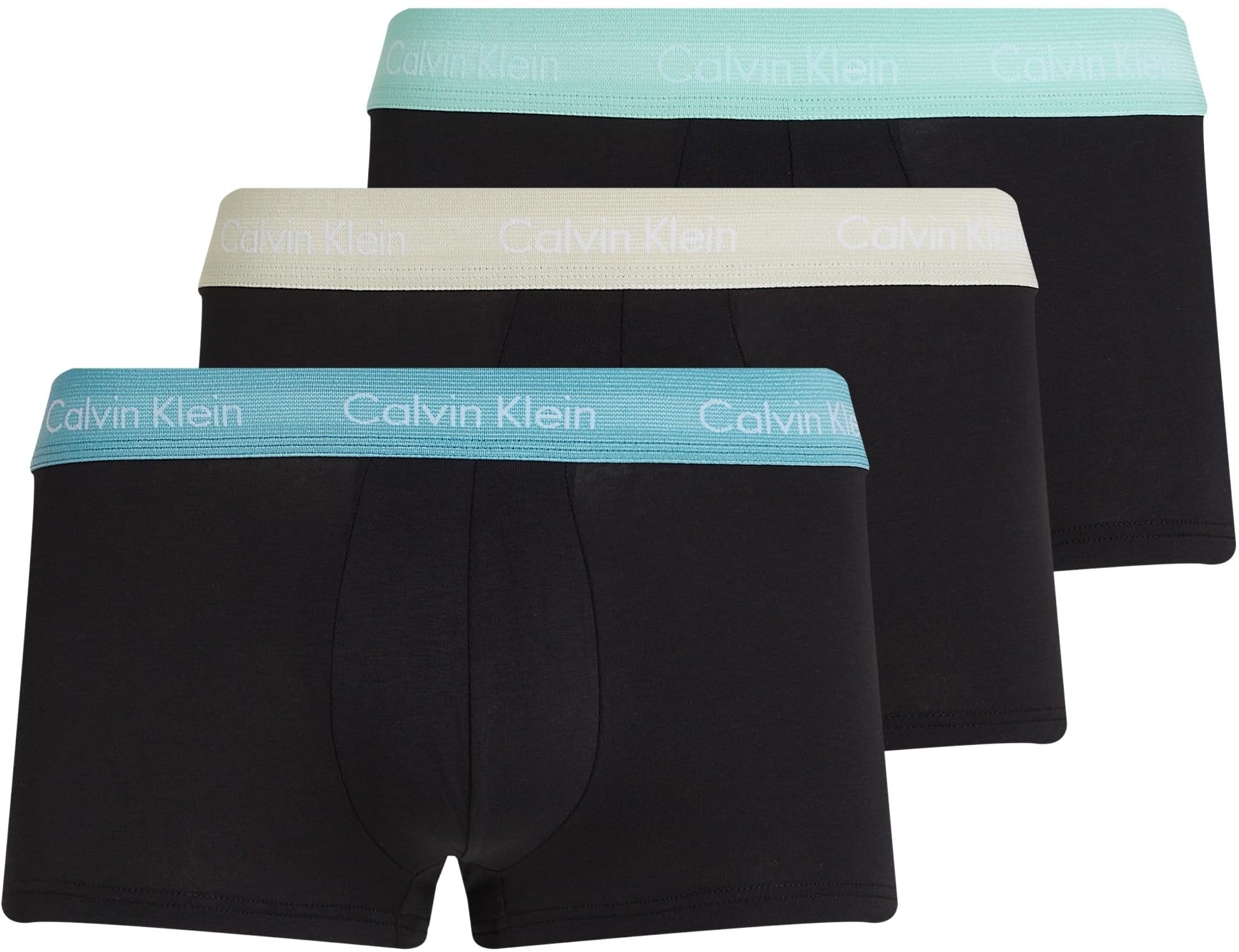 Calvin Klein Herren 3er Pack Boxershorts Low Rise Trunks Unterwäsche, Mehrfarbig (B- Fad DNM, Cdon Tint, Beau Bl WBS), S