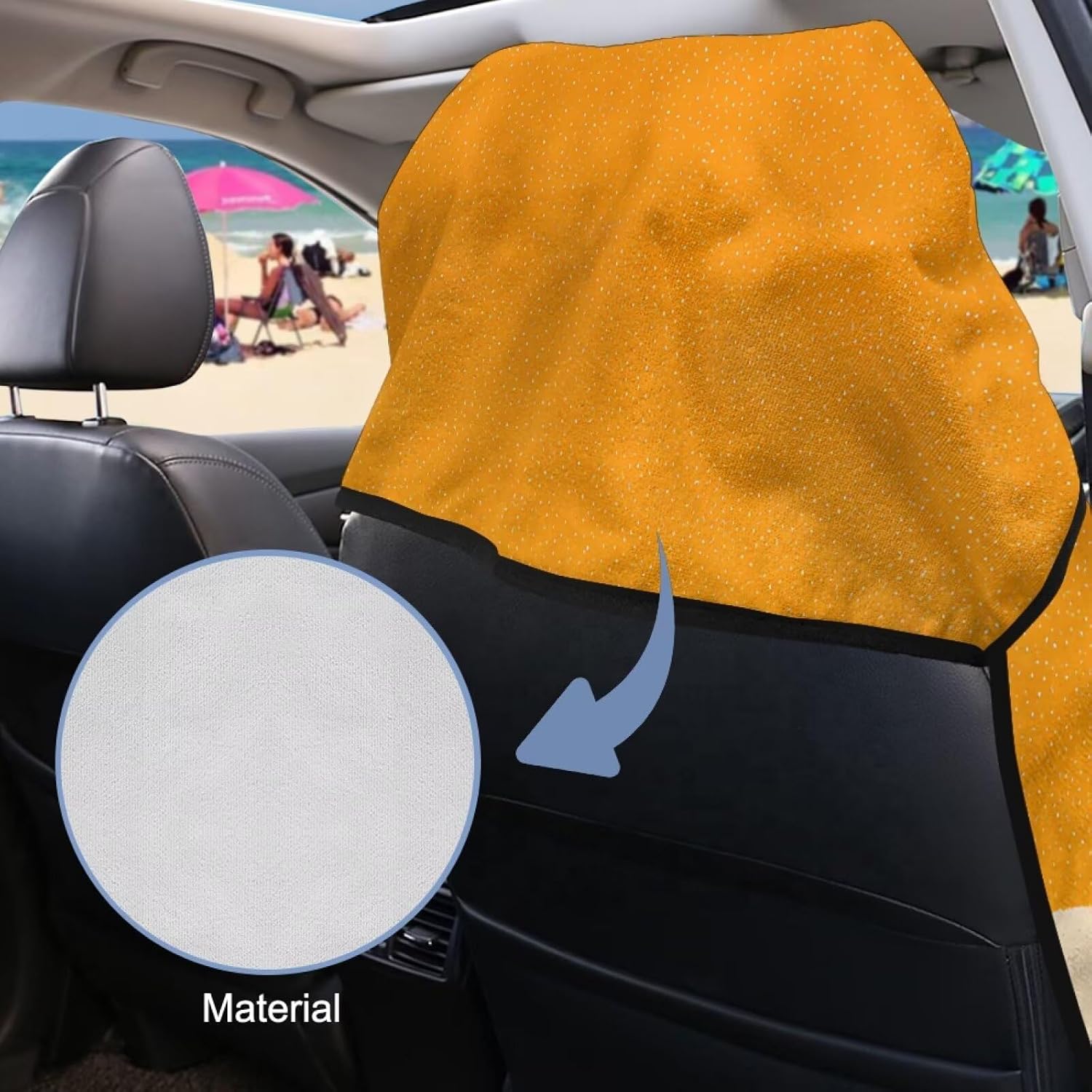 Sunset Palm Tree Car Towel Seat Cover Breathable Front Seat Towel Cover Removable Automotive Accessories Universal Fit for Car SUV Van image 3