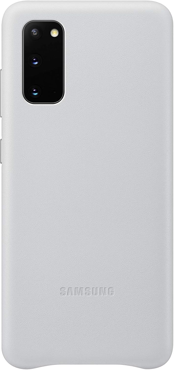 Samsung Galaxy S20 Case, Leather Back Cover - Gray (US Version with Warranty)
