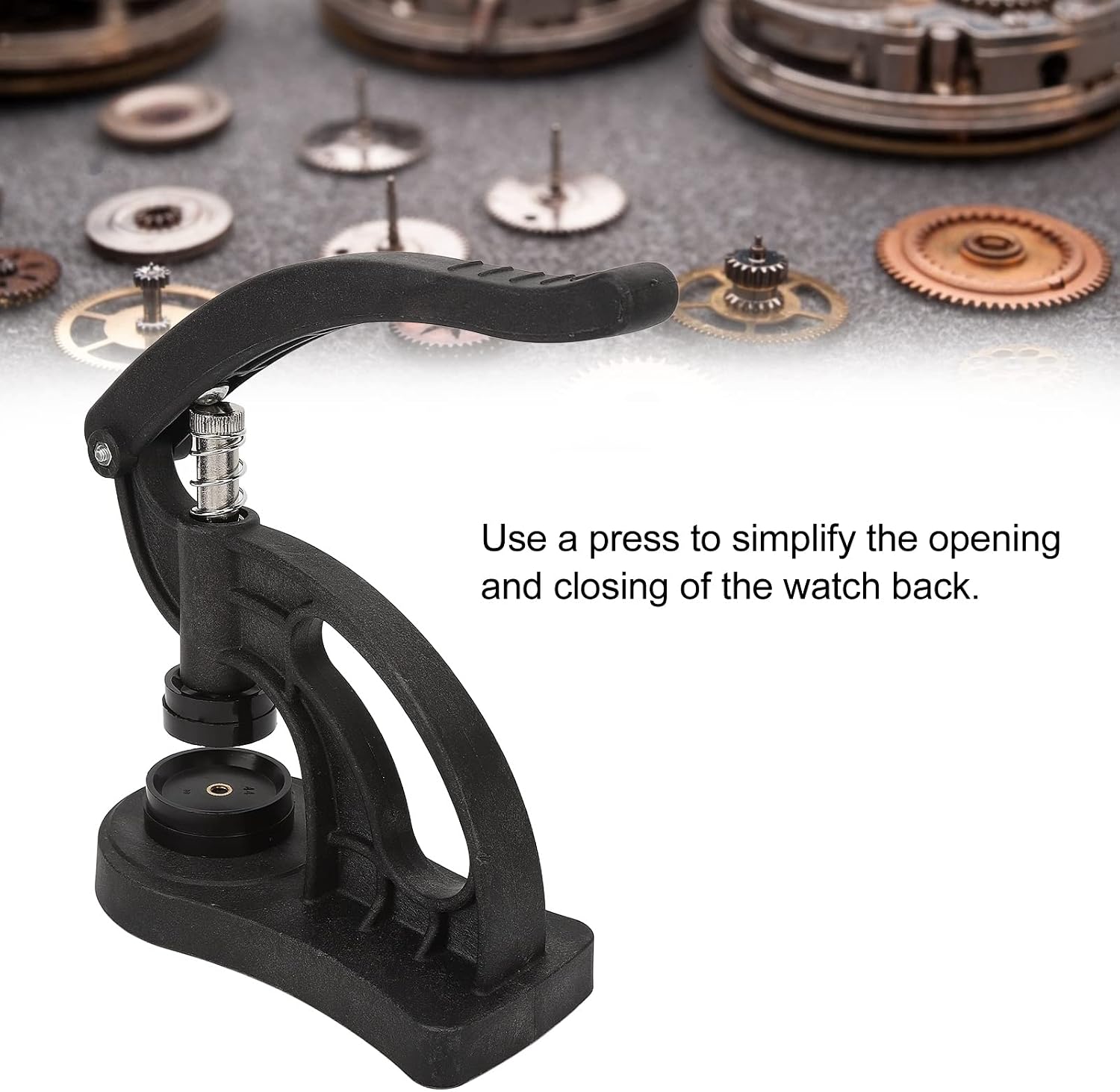 Watch Press Tool Set, Professional Watch Case Closer with 12Pcs Moulds, Durable Plastic Watch Repair Kit for Various Watches