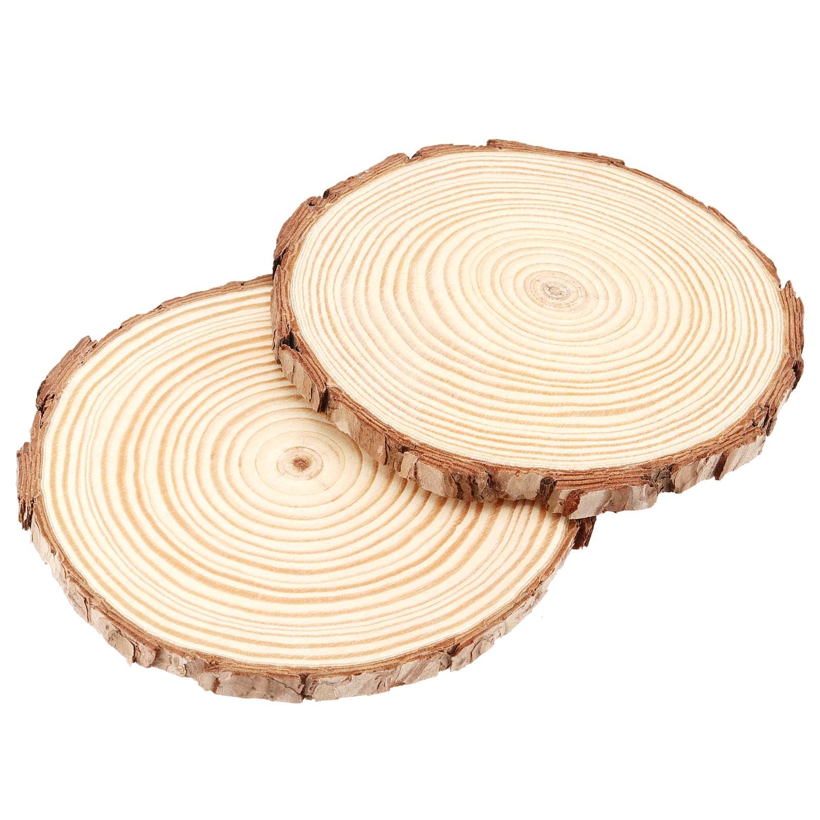 Unfinished Wood Rounds With Bark Bark Wood Rounds Etsy