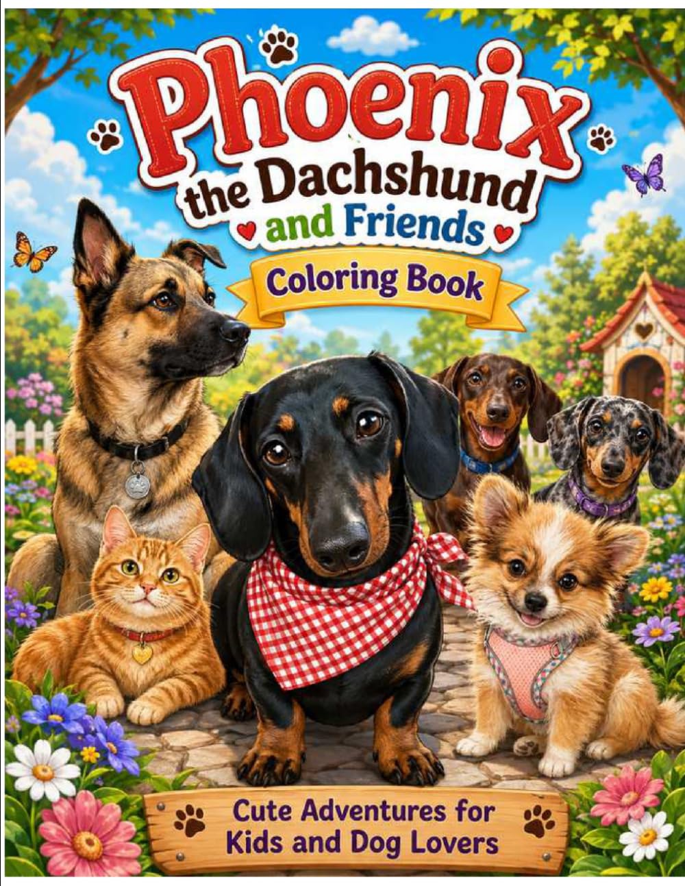 Phoenix the Dachshund and Friends Coloring Book: Cute Dog Adventures for Kids and Dog Lovers