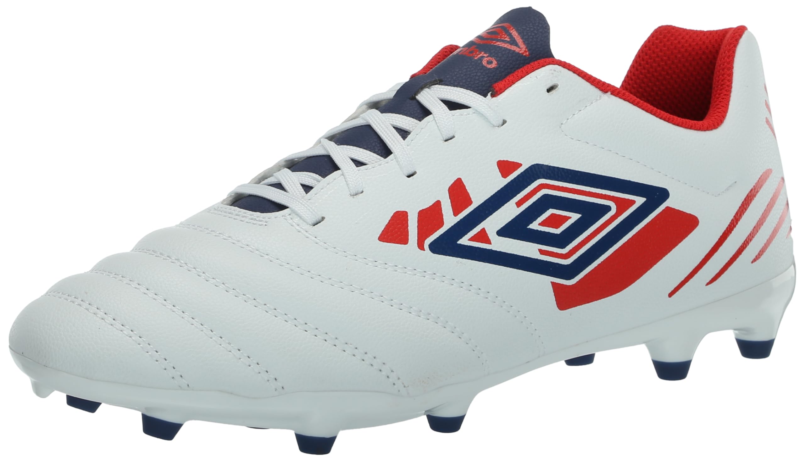 Umbro Homme Tocco 4 League FG Crampons de Football, Blanc/Bleu/Rouge, 41 EU