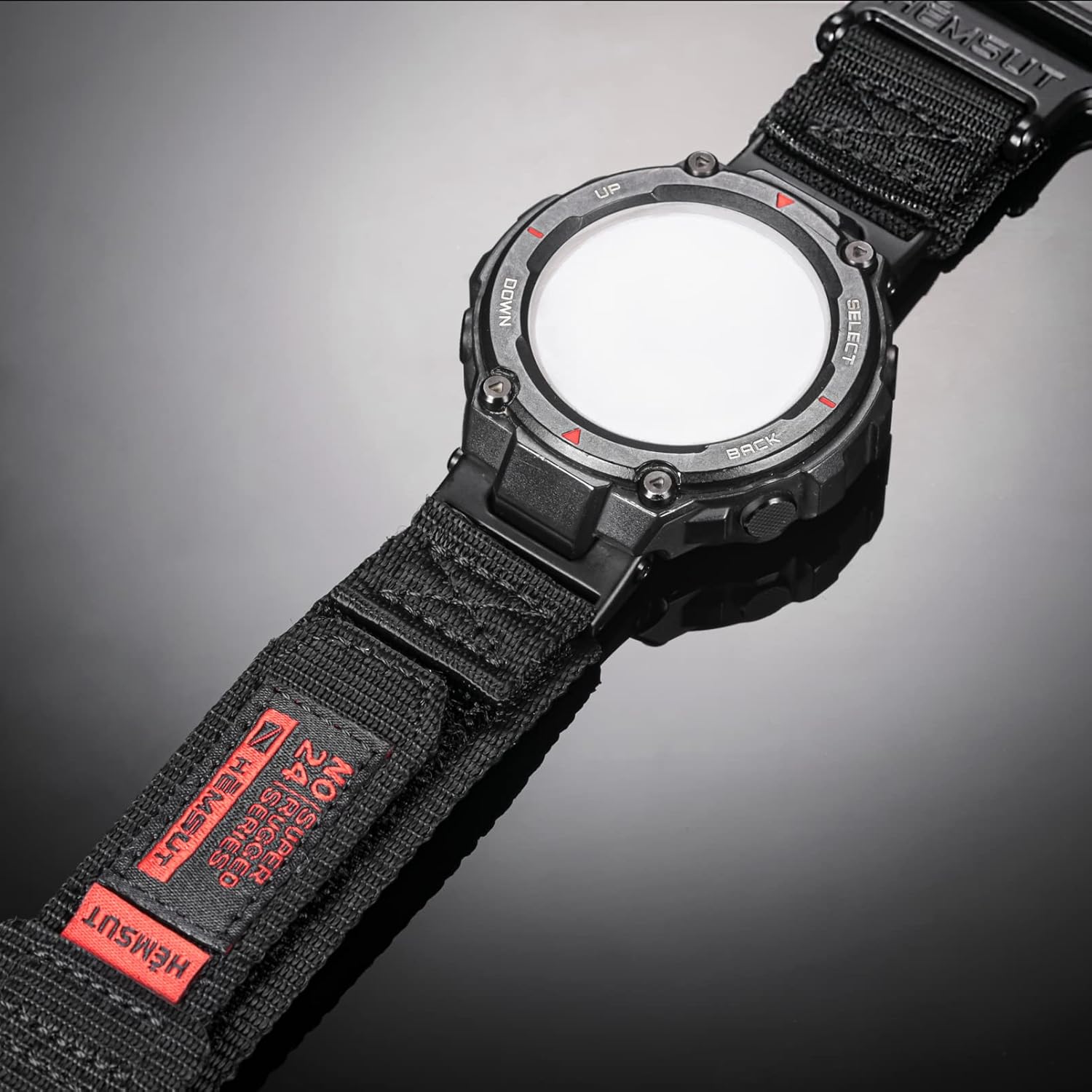 SMITHA Watch Bands Compatible with Amazfit T-Rex/T-Rex Pro/T-Rex 2/T-Rex Ultra, Rugged Nylon Sports Strap, Military Hook & Loop Closure