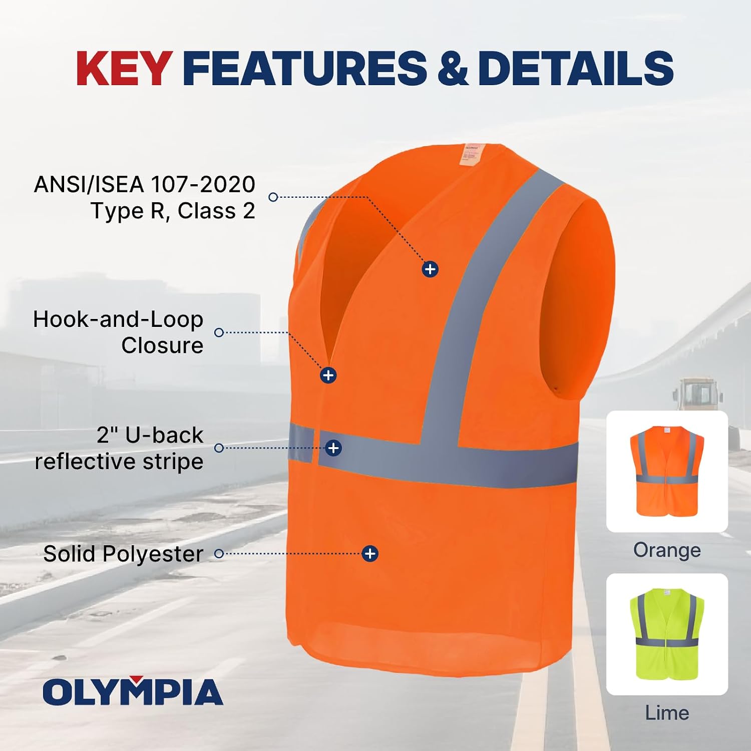 NORTHSKY 10 Pack High Visibility Safety Vest Reflective Lightweight Mesh Vest with Hook and Loop for Men Women