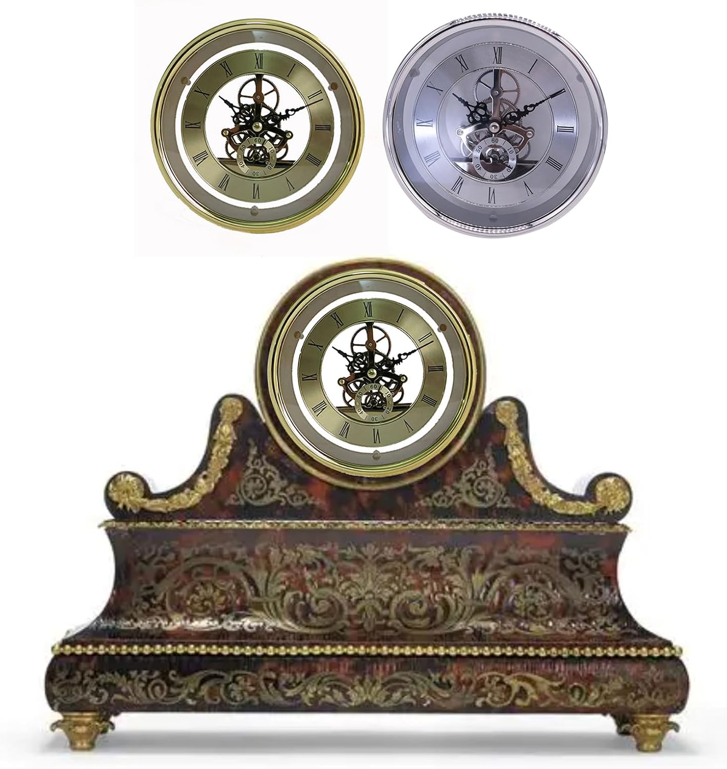 Clear Perspective Clock Head Clock Lens Compact And Lightweight 149mm Size Gold Silver Appearance