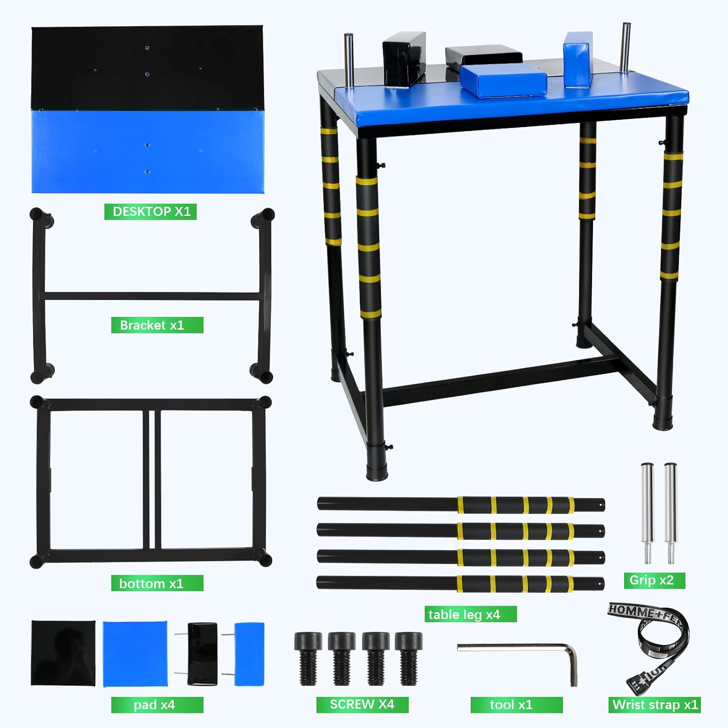 INNOLIFE Standard Arm Wrestling Battle Table, Professional Wrist Strength Training Support Plate Blue