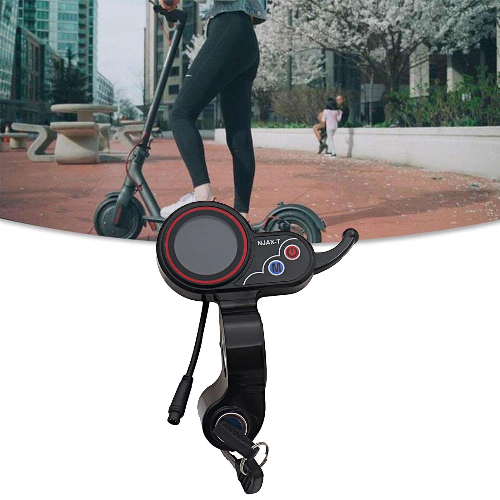 1 compteur d'accélérateur LCD avec interrupteur à clé, vitesse réglable, accélérateur noir, 6 broches pour scooter électrique NJAX-T