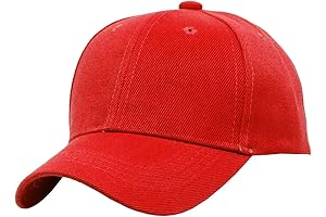 Top Headwear Red Kids Youth Baseball Hat with Hook and Loop Closure