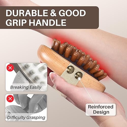 Miniatura 7 de Herramienta de masaje de terapia de madera para grasa del vientre, cepillo de masaje meridiano de madera para removedor de celulitis, masajeador de