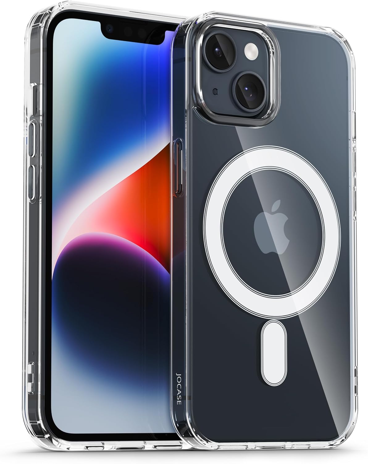 Coque iPhone 14 – Jocase iPhone 14 / iPhone 13 Case de protection magnétique transparente compatible avec Magsafe 6,1 pouces Case militaire anti-soc