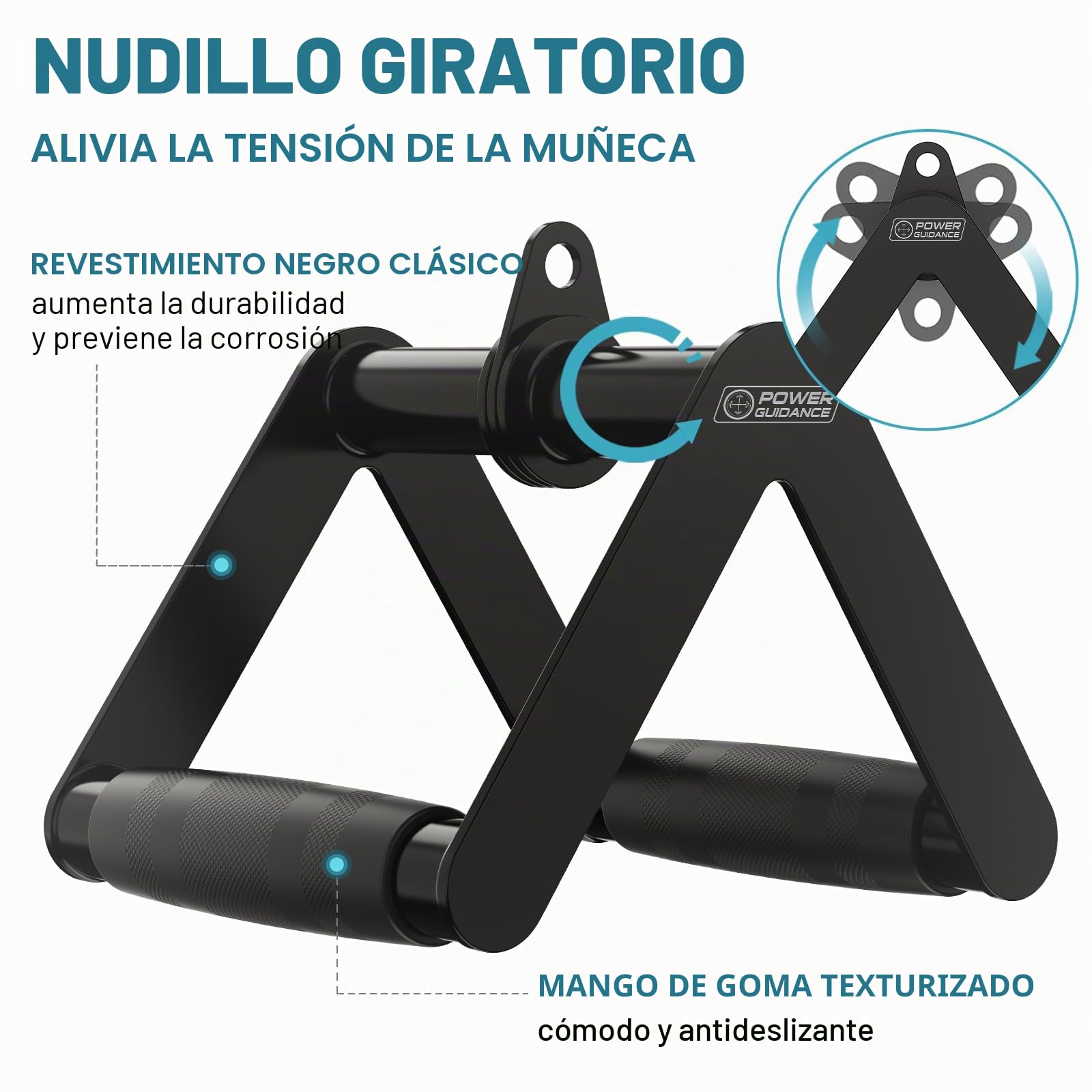 POWER GUIDANCE Accesorios para Barra Lateral, tríceps, Tirador de Cable, Accesorios para máquina de Pesas, Accesorios para máquina de Cable para el Gimnasio en casa (set of 6)