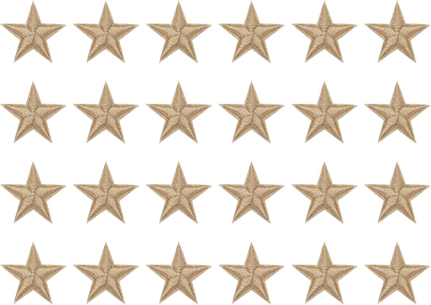 MECCANIXITY 24 Pcs 5Star Patches Iron on Patches, Rose Pink Sew Embroidered Patches Appliques Embellishments 1.5IN Repair Patch for DIY Garment Craft Backpack Clothes Gift Decorations
