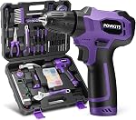 Drill Tool Kit: 8V Cordless Power Drill Home Tool Set, Purple