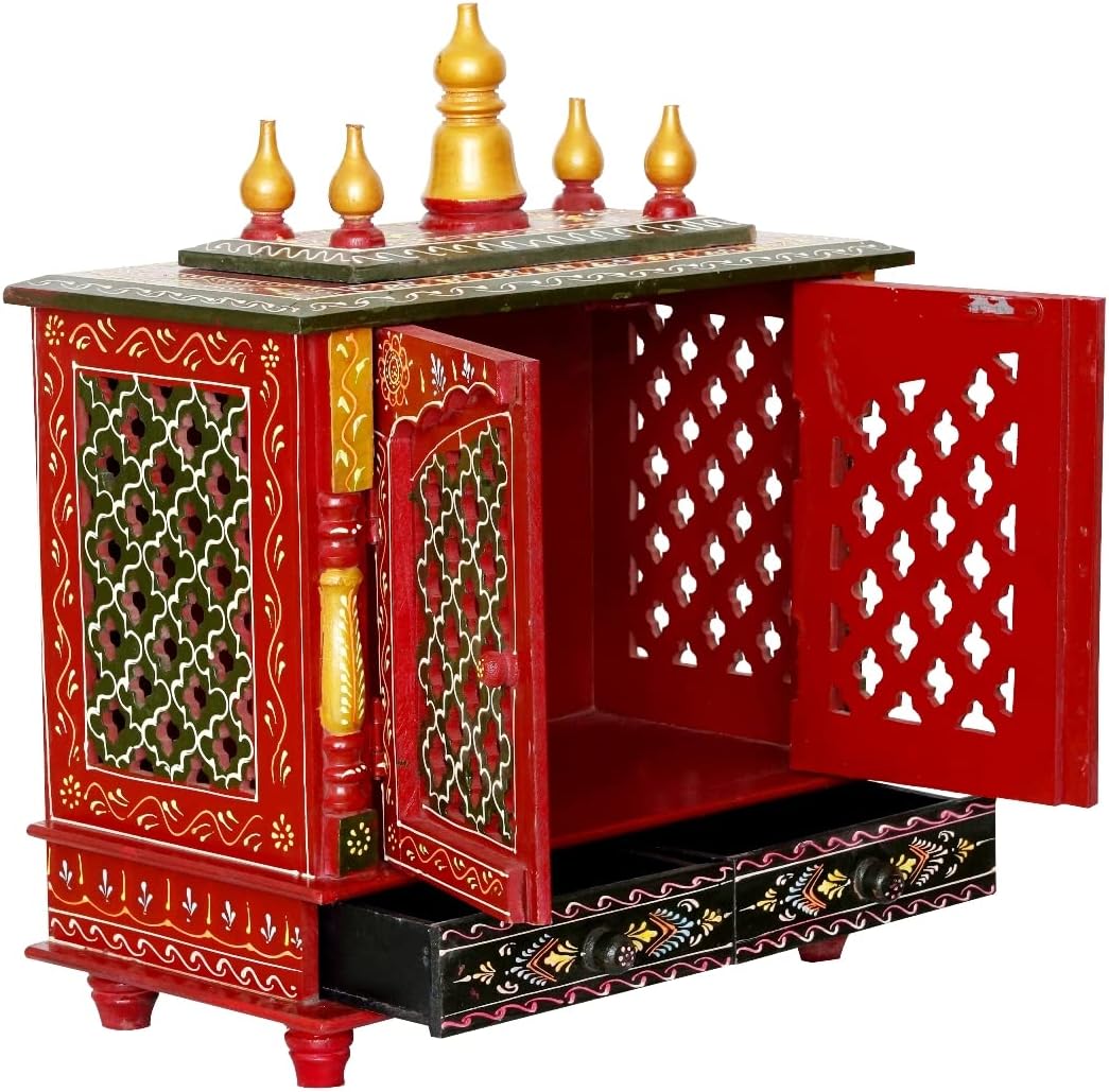 Wood Home Temple (Multi_9 Inch X 17.9 Inch X 22 Inch)