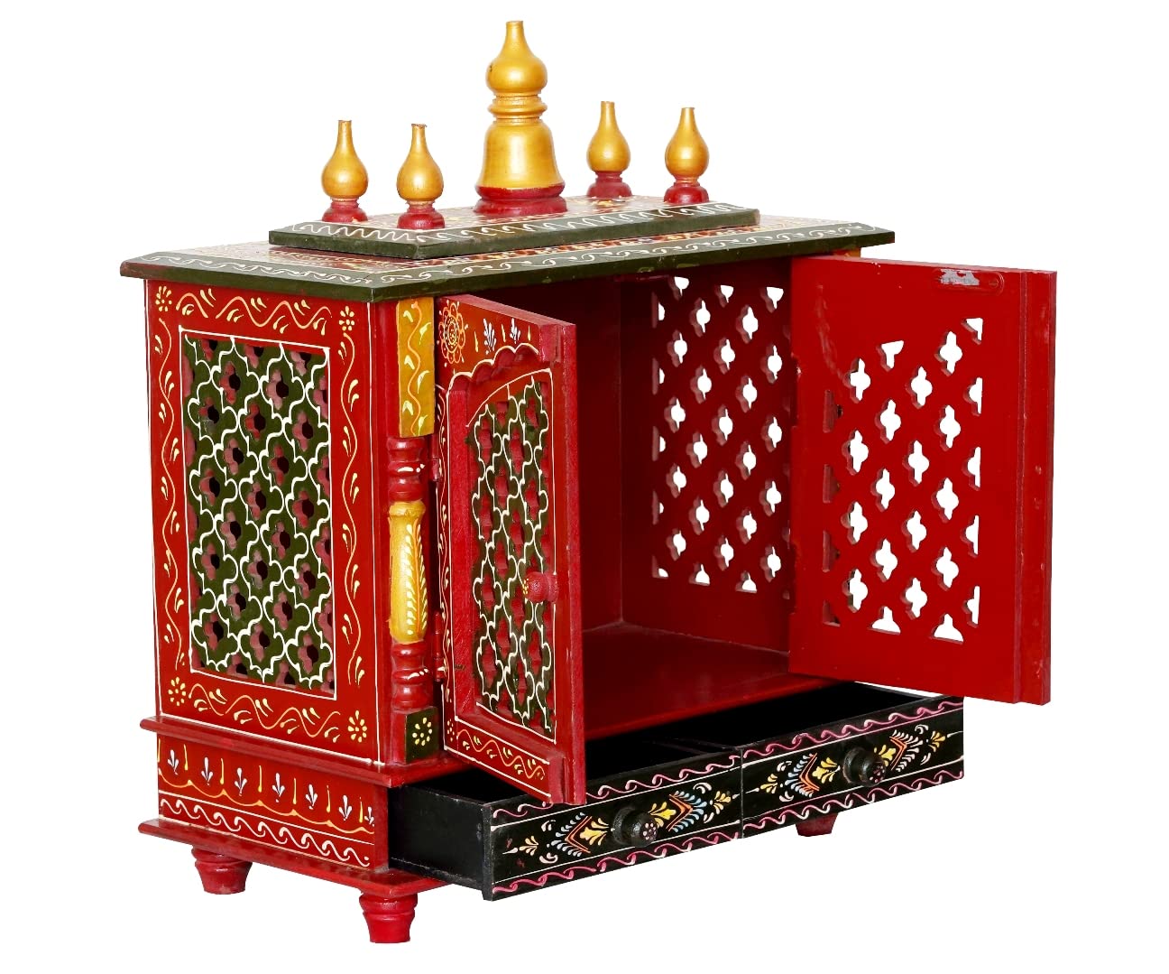 Wood Home Temple (Multi_9 Inch X 17.9 Inch X 22 Inch)