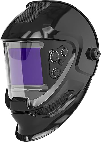 TECWELD Casco de soldadura de oscurecimiento automático, campana de soldadura de visión grande con 4 sensores de arco de sombra ancha 4  59-913 para