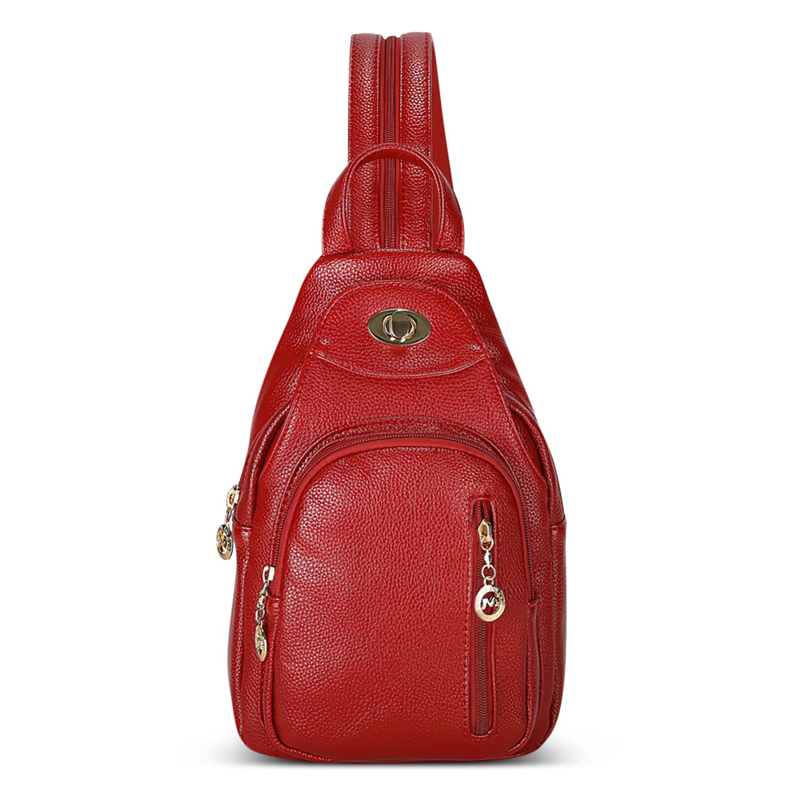 DIRRONA Zaino da Donna in PU Pelle - Borsa da Petto Antifurto, Borse a Tracolla per Viaggio, Università, Scuola e Lavoro - Moda Casuale