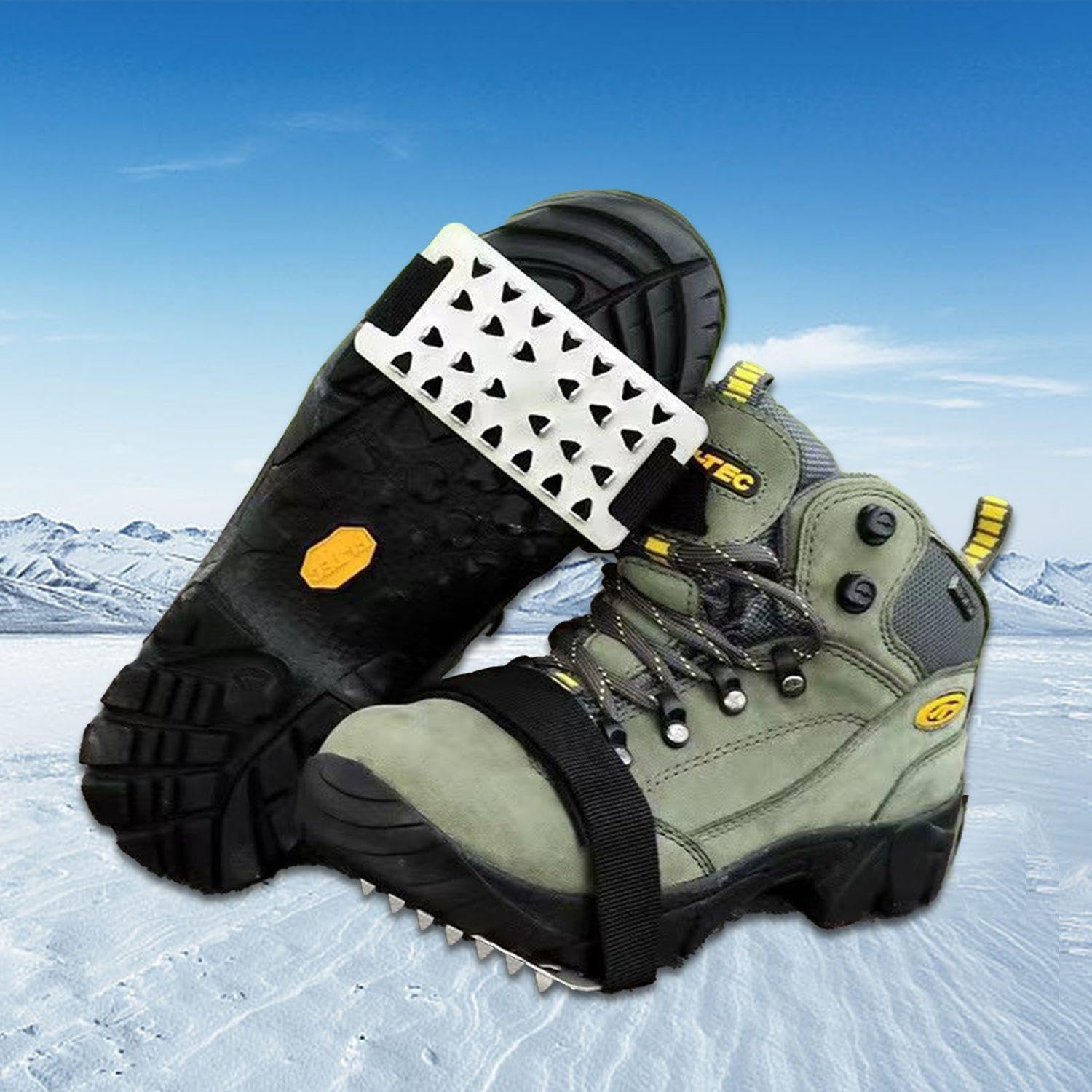 1 Par De Cubrezapatos De Crampones, Productos De Invierno para Exteriores, Clavos Antideslizantes, Clavos para Senderismo, Accesorios para Zapatos, Adecuados para Nieve Y Hielo