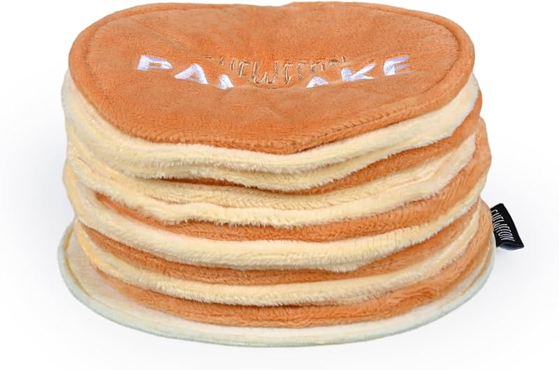 Pancake Dog Snuffle Toy, juego de enriquecimiento para ocultar golosinas en capas | Bolsillos múltiples para golosinas, capas ocultas arrugadas, enriquecimiento de trabajo de nariz de felpa, para perros pequeños y medianos