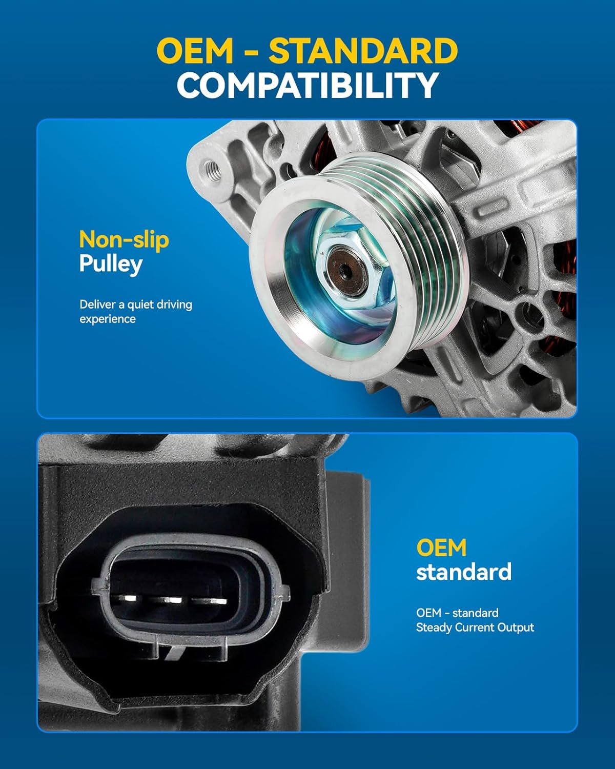 PHILTOP Alternator Fit for Hyundai 2012-2017 Accent, 2013-2017 Veloster 1.6L, 2012-2013 Rio, 2012 Veloster (90 Amp; Exc. Start/Stop Feature) 90Amp 13209N Automotive Alternator