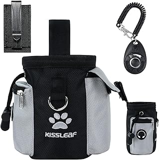 Dog Treat Pouch, Treat Pouches for Pet Training, Dog Treat Training Pouch Dog Clicker, Dog Training Treat Pouch Built-in Poop Bag Dispenser, Hands-Free Snack Dog Treat Bag