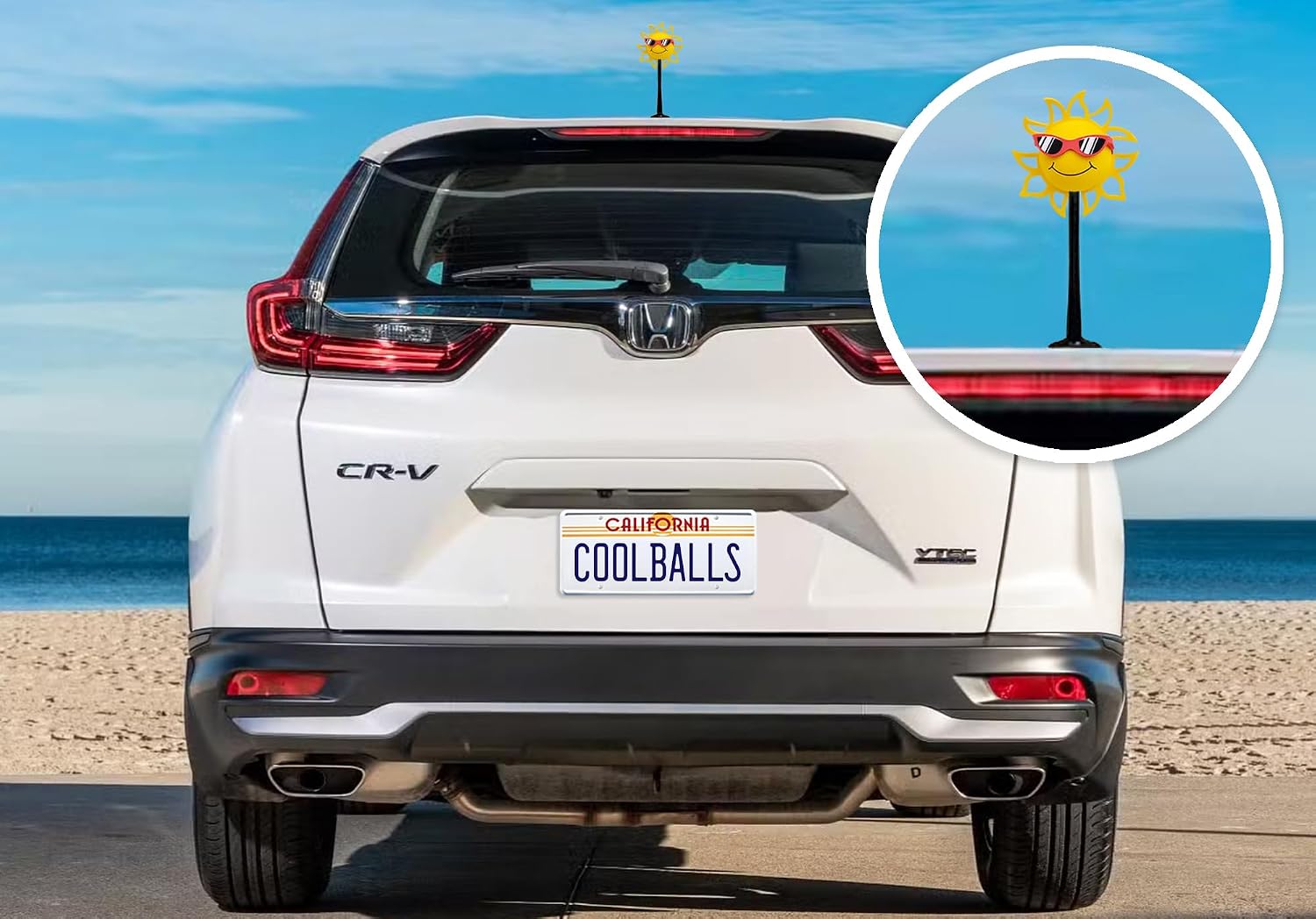 Cute California Sunshine Red Sunglasses Car, Truck, SUV Car Topper Accessory with Magnetic Roof Antenna Topper Stand - Car Magnet Buddy