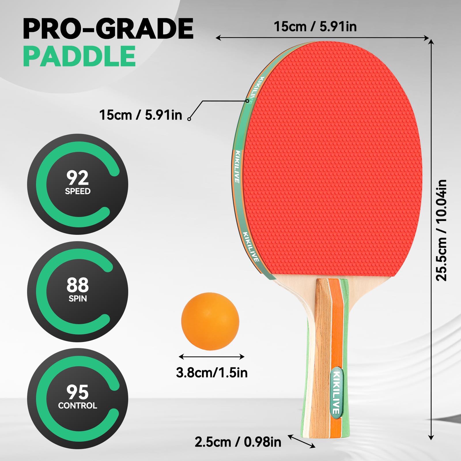 Set da Ping Pong Portatile con Rete Estraibile, 2 Racchette, 6 Palline e Borsa da Trasporto - per Interni ed Esterni, Ideale per Famiglia, Tempo Libero e Allenamento