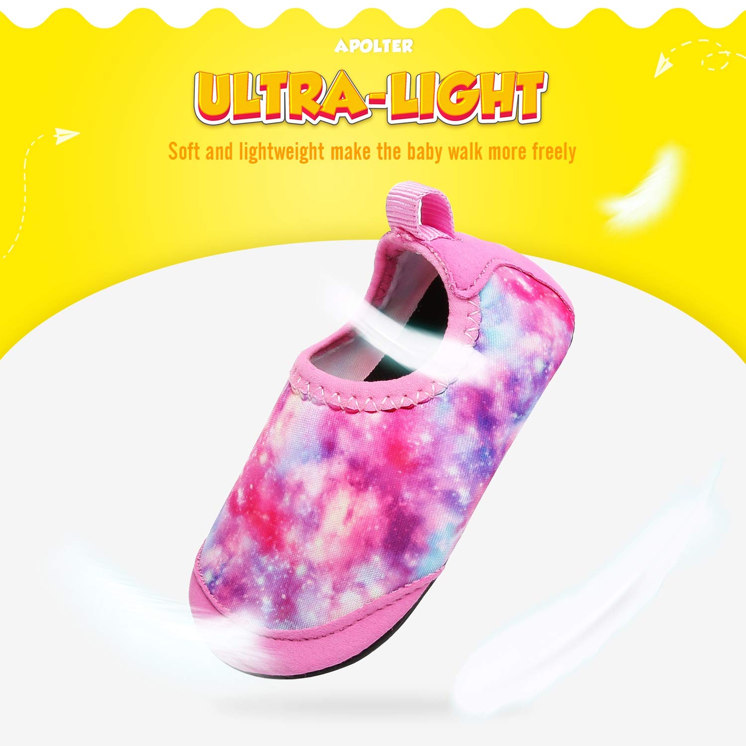 Zapatos acuáticos para bebés y niñas, calcetines antideslizantes para playa, piscina y niños pequeños