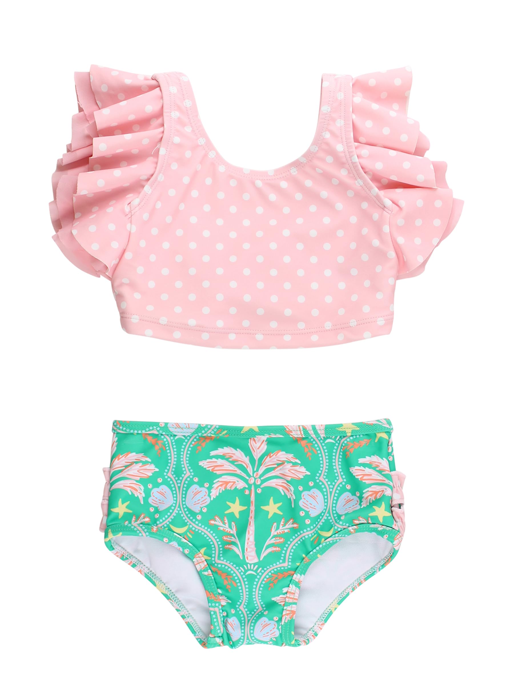 RuffleButts Baby/Toddler Girls Waterfall Tankinis - 2 Piece Swimsuit UPF50+