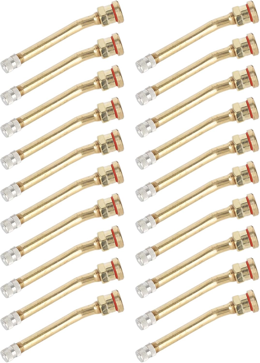 Air Tyre Valve Extension, Long Service Life Copper Lightweight 20PCS Anti Rust Wide Compatibility Valve Stem for Truck (V3-20-4)