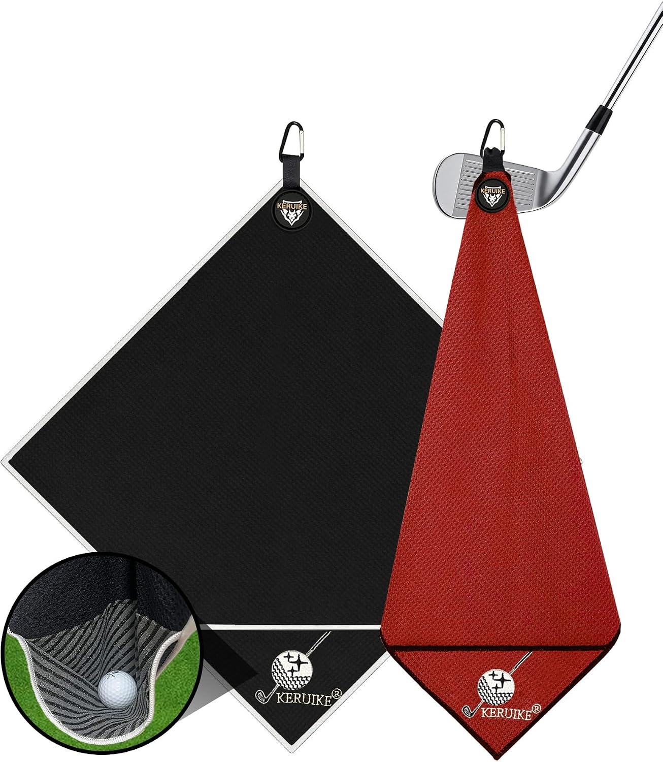 Magnetic Golf Towel with Upgraded Cleaning Pocket & Clip 20" x 20"