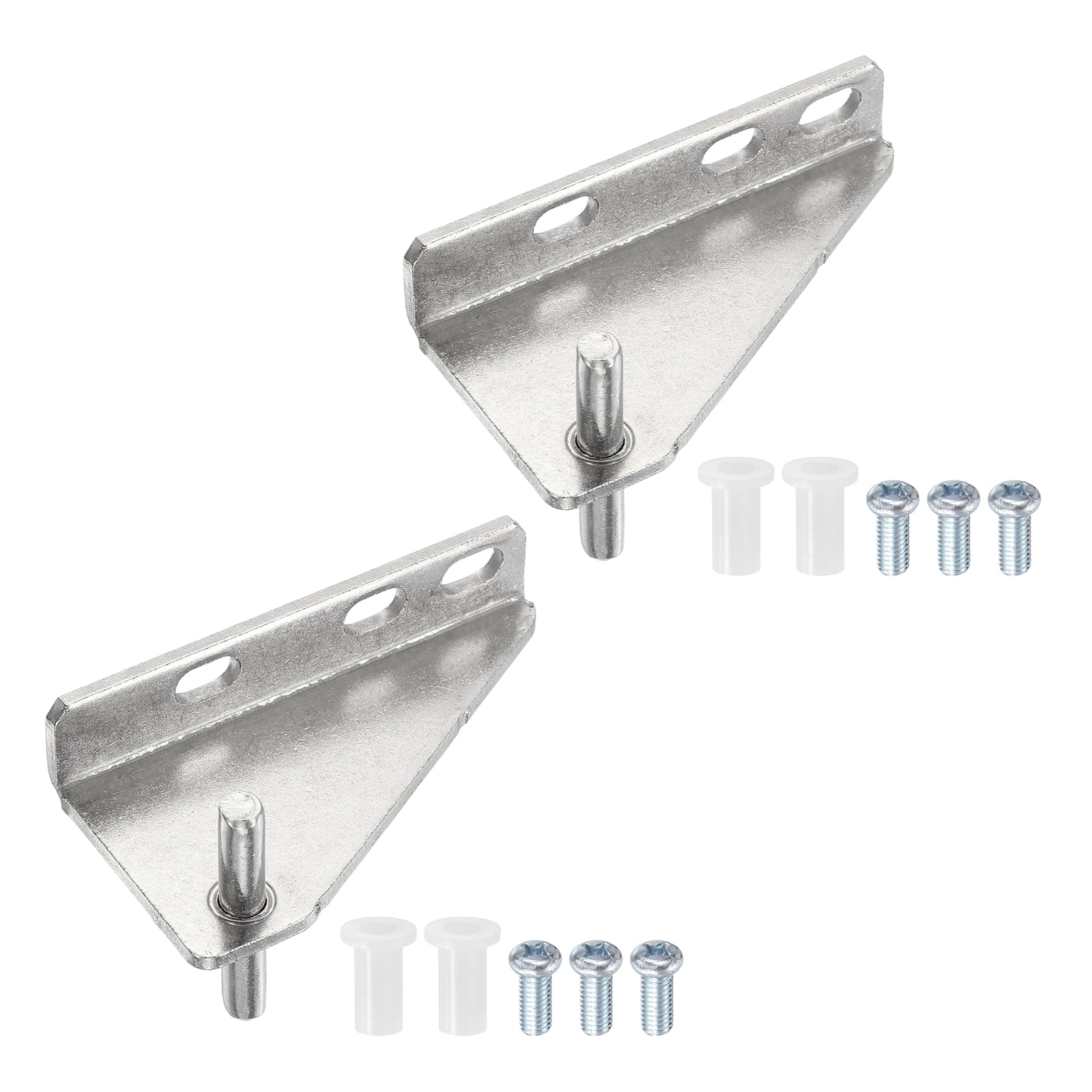 sourcing map 2Pcs Stainless Steel Freezer Door Hinges Replacement, Center Column Hinge, Right Shaft Distance 1.46" for Refrigerator with Screws and Bushing