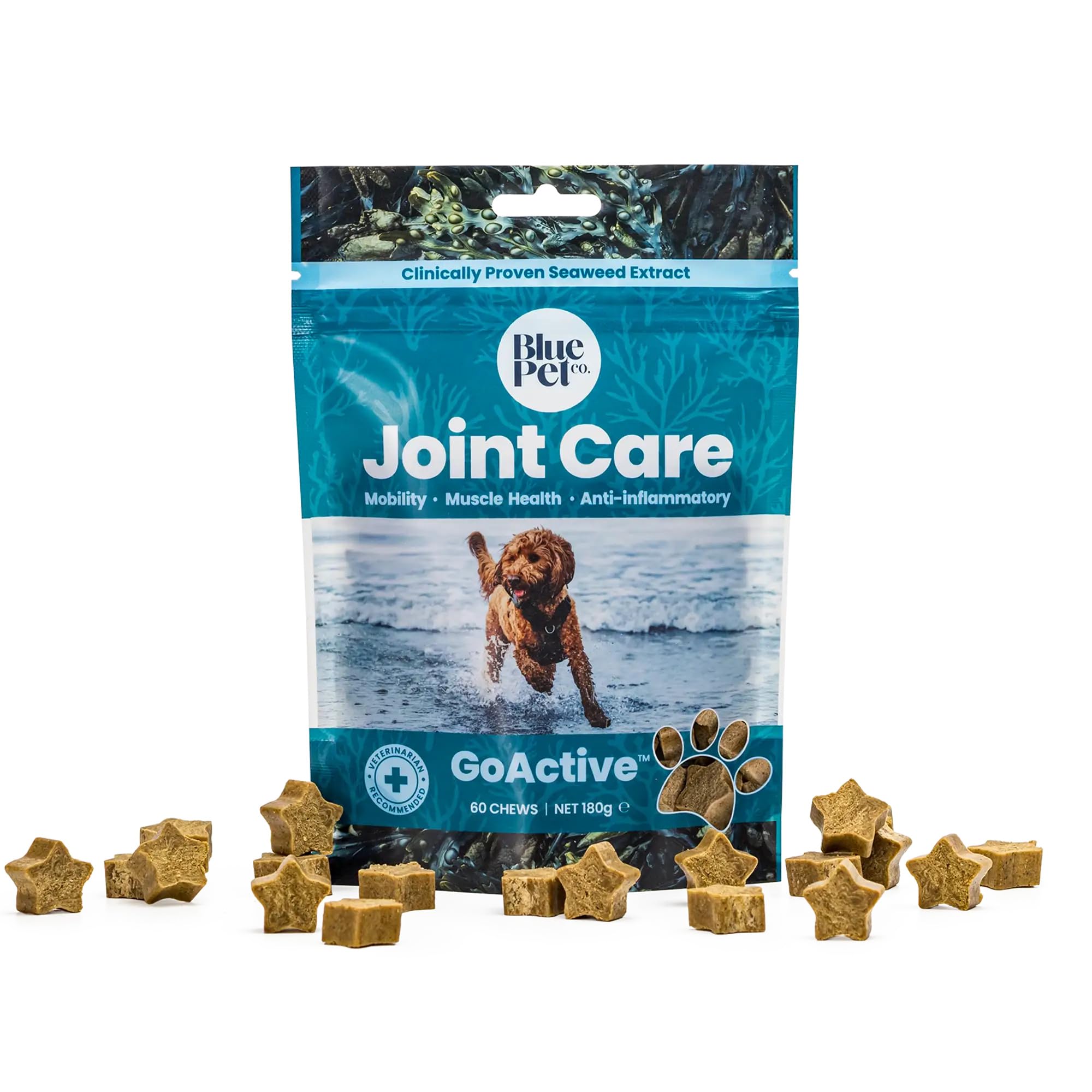 Blue Pet Co - GoActive Joint & Muscle Supplement for Dogs (60 Chews, Peanut Butter)