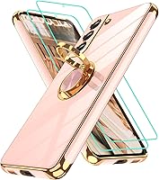 Vista 111 de Gritup Funda para Samsung Galaxy A14 5G: Funda para Samsung A14 2 piezas, protector de pantalla, soporte de anillo de rotación de 360°, soporte