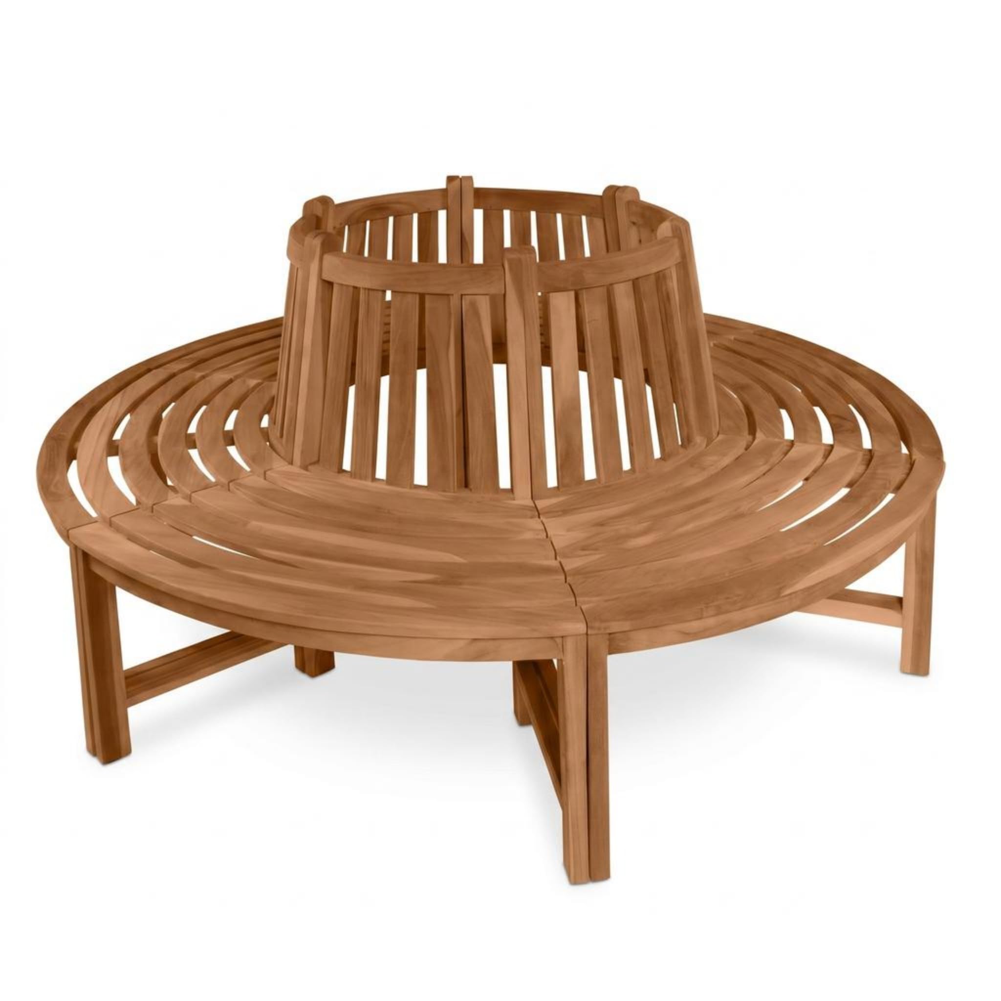 SAM Premium Baumbank Timo rund 180 cm, 360° Rundbank um den Baum aus Teakholz massiv, wetterfeste Gartenbank für bis zu 8 Personen, Holzbank rund für Garten und Terrasse