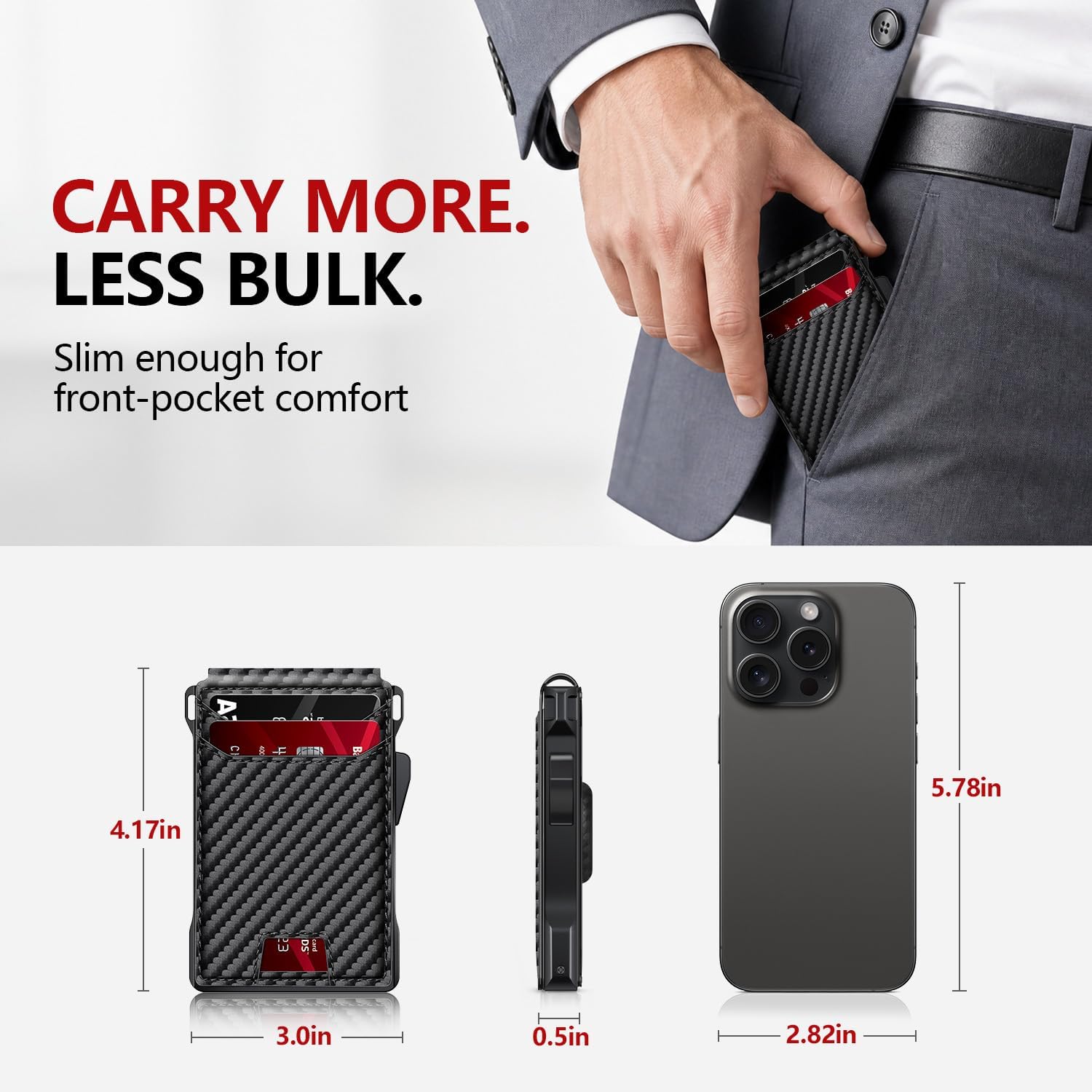  AirTag Wallet for Men RFID Aluminum Pop-Up Card Holder thumbnail