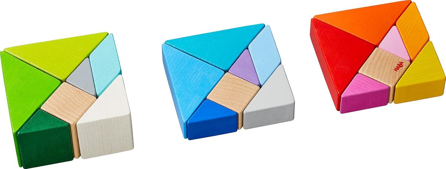 HABA 305778 3D Arranging Game Tangram Cube, for Ages 2 and Up (Made in Germany)