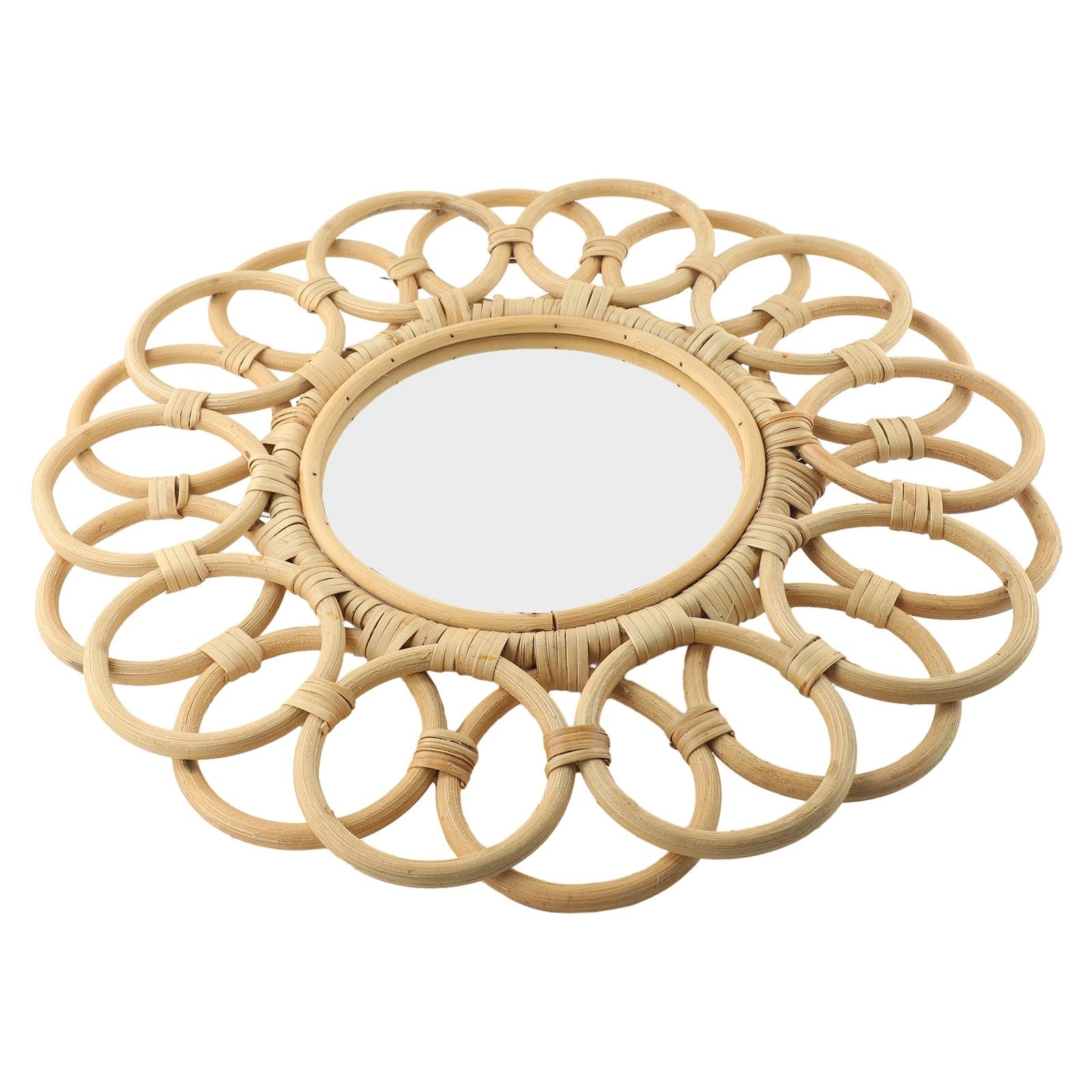 Miroir rond en rotin bohème à suspendre pour illuminer le salon