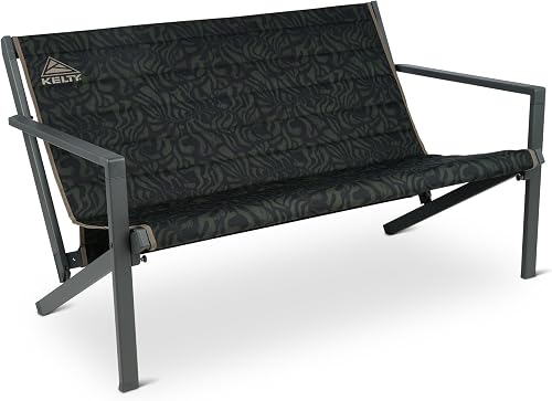 Kelty Rad Loveseat 2-Person Camping Chair – Portable Folding Outdoor Double Chair with Carry Bag, Aluminum Frame, 500 lb Capacity, Black Fern