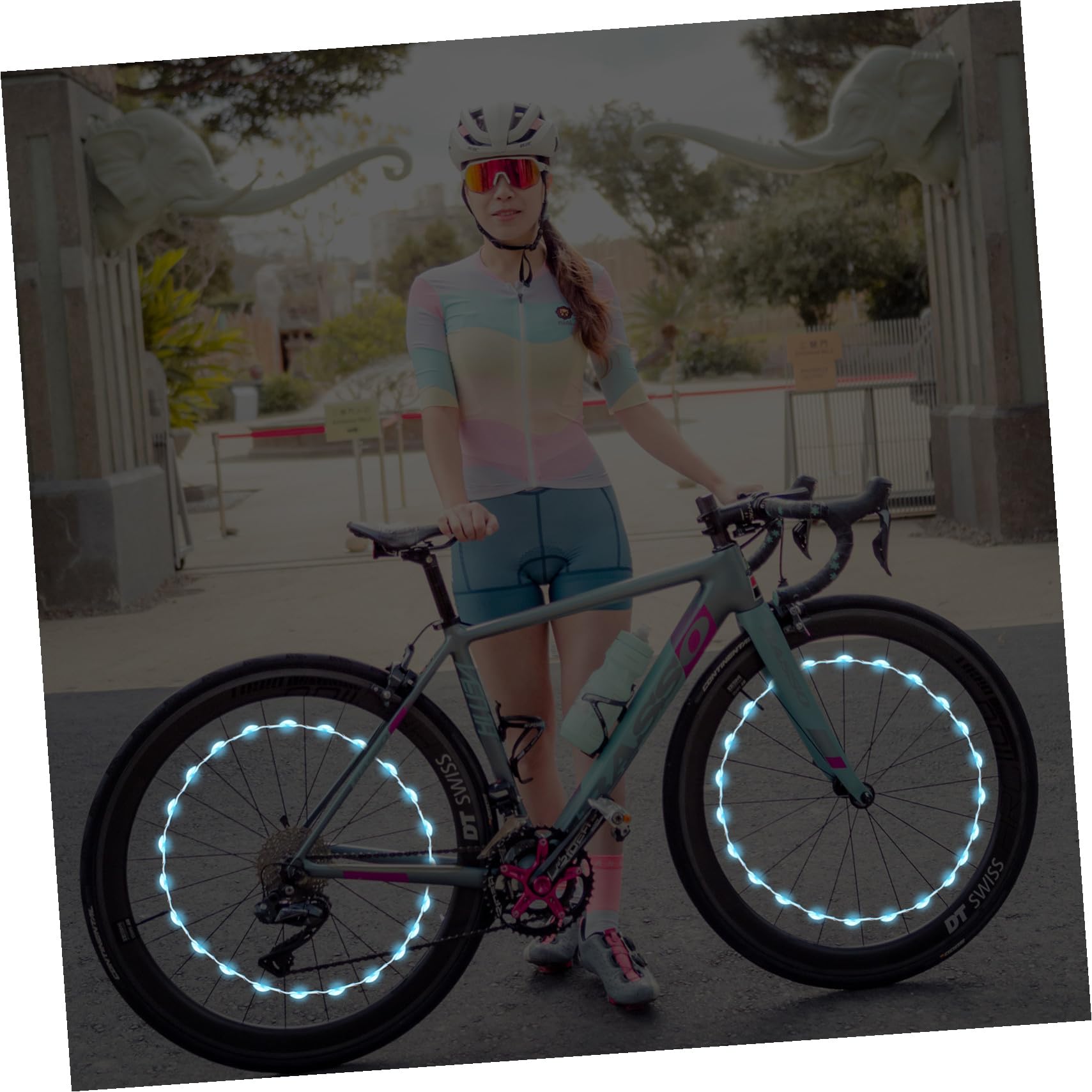 BESPORTBLE 3sets LED Ricaricabili per Biciclette Luce Decorativa per Ruote Design RGB per Maggiore visibilità e Sicurezza Strada