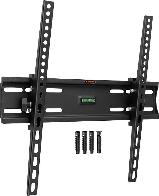VonHaus Tilting TV Wall Bracket, Wall Mount Bracket For 26" to 55" TV, TV Wall Bracket For VESA Universal Mount Compatible TV's, For TV's Up To 45kg Weight, Ultra Slim, 2 year Warranty