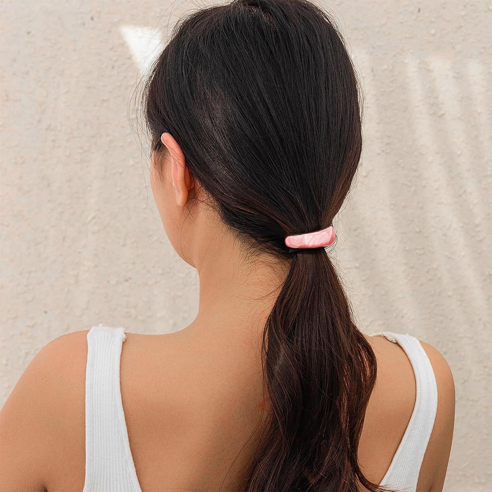 6Pcs Banana Hair Clip for Ponytail Elastic Gold Hair Accessories Metal Hair Tie Ponytail Holder Glossy Rose Gold Hair Cuffs for Women Girls Long Curly Hair - Image 4