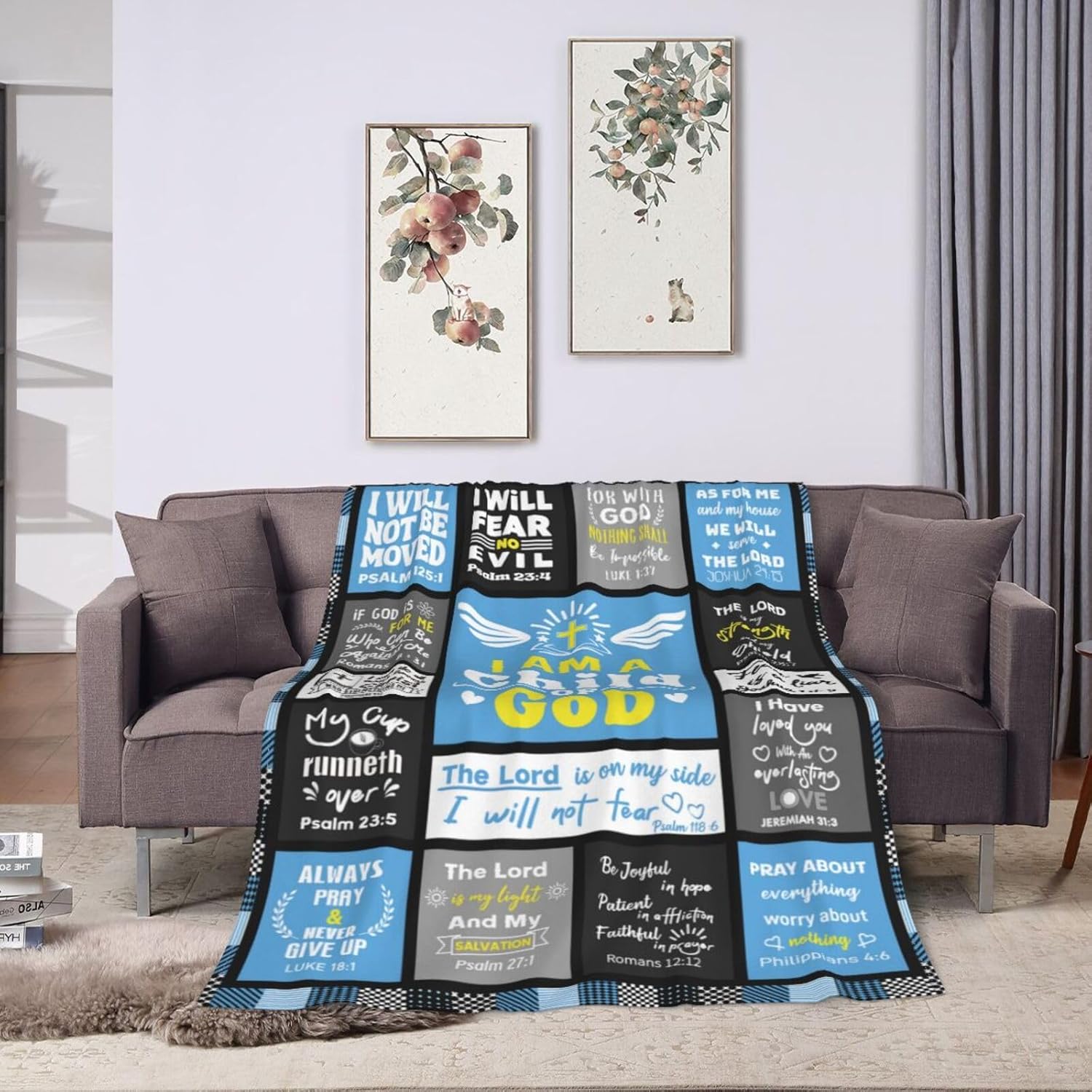 Christian Gifts for Men, Child of God Blanket 60"x50" for Him, Inspirational Bible Gifts for Boys, Religious Baptism Birthday Gifts for Dad Papa Uncle - Image 5